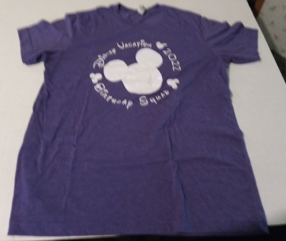 Bella+ Canvas Kids Size Large Purple Disney Vacation Birthday Squad 2022 T-shirt
